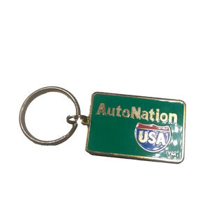 Auto Nation USA Metal Keychain Green